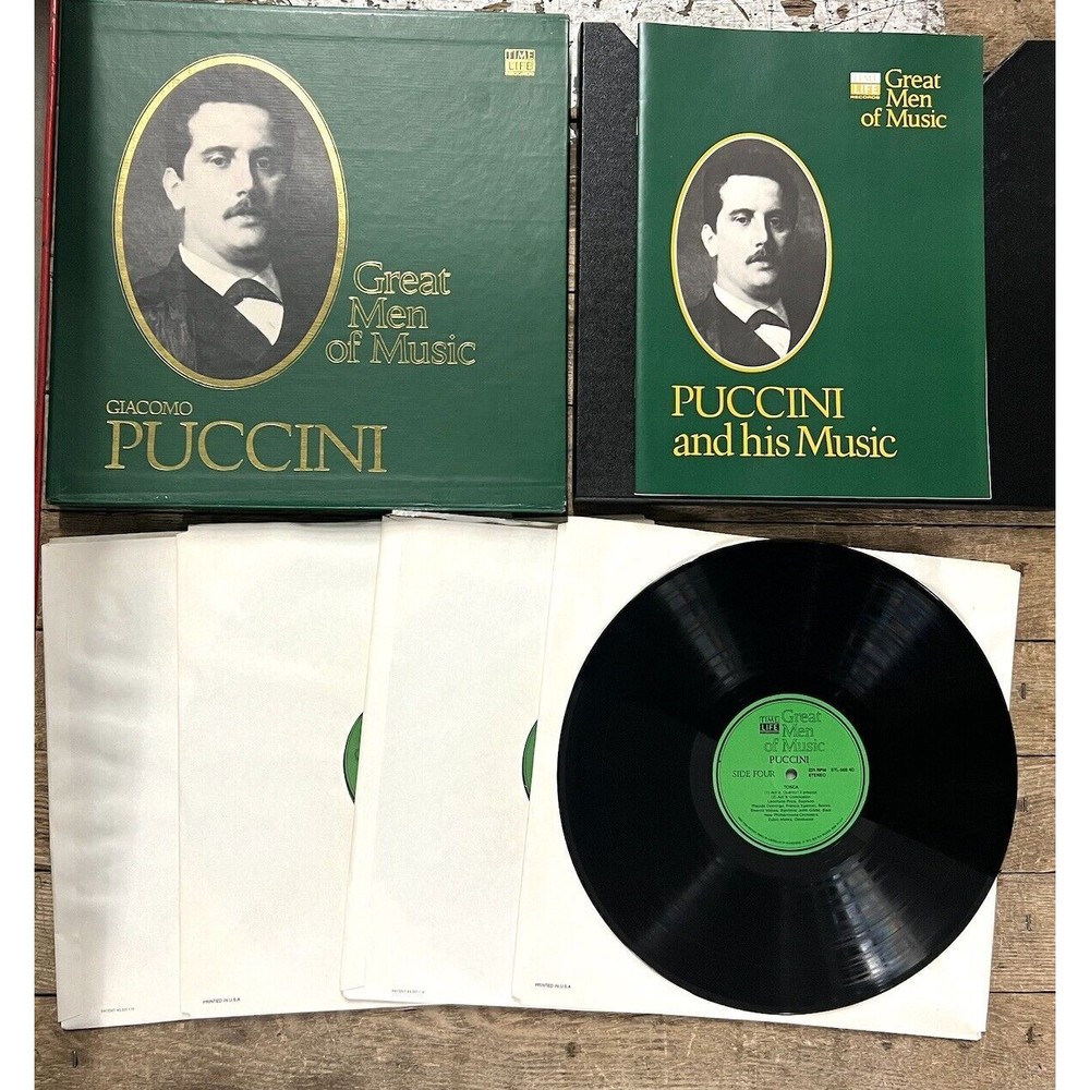Vintage Time Life Great Men of Music Giacomo Puccini 4 LP Box Set 1975